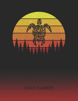 Daily Planner: Tribal Turtle | 2020 - 2021 Daily Planner For 1 Year Of Planning | Retro Vintage Sunset Cover | January 20 - December 20 | Organizer ... | Plan Days, Set Goals & Get Stuff Done