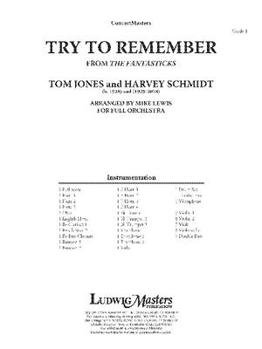 Paperback Try to Remember (from the Fantasticks): Conductor Score Book