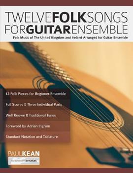 Paperback 12 Folk Songs for Guitar Ensemble Book