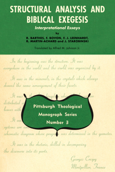 Paperback Structural Analysis and Biblical Exegesis Book