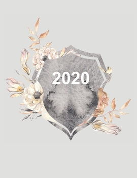 Paperback 2020 Artist Productivity Planner in Dove Grey with Watercolor Crest Book