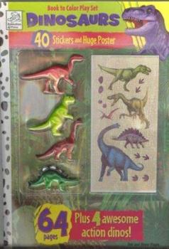 Paperback Book to Color Play Set: Dinosaurs with Toys, Stickers and Giant Poster (Play Sets) Book