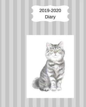 Paperback 2019-2020 Diary: 8x10 Day to a Page Academic Year Diary, Note, to Do List & Priorities on Each Page. Grey Stripe Cover Design with Grey Book