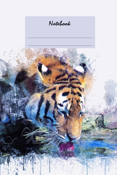 Paperback Notebook: Tiger Splash Art Journal Unlined with Page Numbers Book