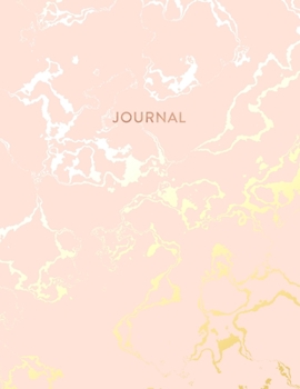 Journal: Beautiful Pink Marble and Gold | 8.5 x 11, Wide Ruled Pages | Gift for Women and Teen Girls