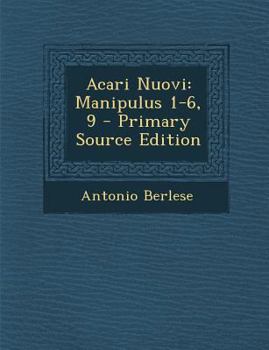 Paperback Acari Nuovi: Manipulus 1-6, 9 [Italian] Book