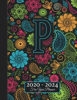 Five Year Planner: Monogram P Voodoo Style Binding I Your Initials Motivational Bullet Planner I 5 Years Appointments, Family Events, Log Book Business I Agenda & Schedule Journal I Christmas Gift