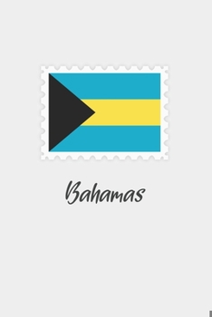 Paperback Bahamas flag minimalist notebook: Country national flag travel journal notebook Book