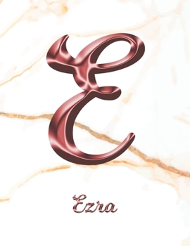 Paperback Ezra: 1 Year Weekly Planner with Note Pages (12 Months) - White Marble Rose Gold Pink Effect Letter E - 2020 - 2021 - Week P Book