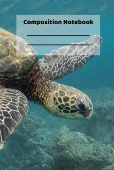 Composition Notebook: Cute Sea Turtle Ocean Lover Beach Themed Notebook or Journal