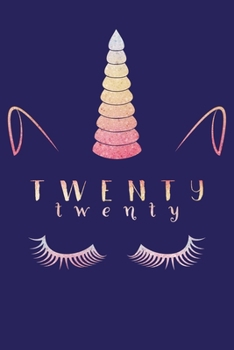 Paperback 2020: A5 Diary Week on 2 Pages to View WO2P Journal - Horizontal Weekly Planner - Blue Rainbow Glitter Unicorn Book