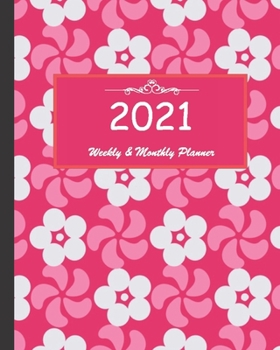 Paperback 2021 Weekly & Monthly Planner: Calendar 2021 with relaxing designs and amazing quotes: 01 Jan 2021 to 31 Dec 2021, 141 ligned pages with flolar cover [Spanish] Book
