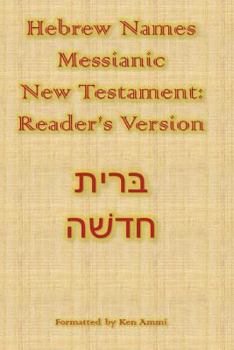 Paperback Hebrew Names Messianic New Testament: Reader's Version Book