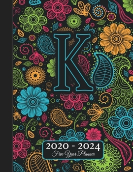 Five Year Planner: Monogram K Voodoo Style Binding I Your Initials Motivational Bullet Planner I 5 Years Appointments, Family Events, Log Book Business I Agenda & Schedule Journal I Christmas Gift