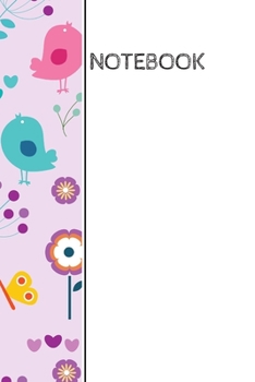 Notebook: Bees, butterflies, birds, flowers, hearts wrap around design notebook: 90 blank lined pages: 6x9