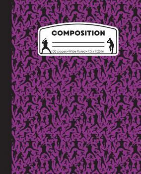 Paperback Composition: Baseball Purple Marble Composition Notebook. Ball Player Wide Ruled Book 7.5 x 9.25 in, 100 pages, journal for girls b Book