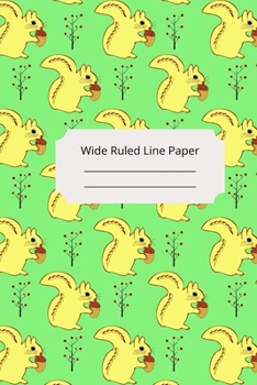 Paperback Cute Baby Squirrel Theme Wide Ruled Line Paper Book