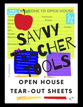 Paperback Savvy Teacher Tools: Open House Tear-Out Info Sheets With Transportation, Supplies List & More Book
