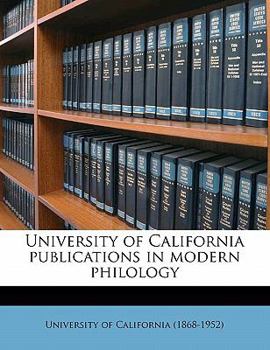 Paperback University of California Publications in Modern Philology Volume 4 Book