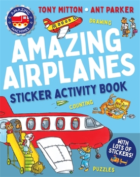 Paperback Amazing Machines Amazing Airplanes Sticker Activity Book