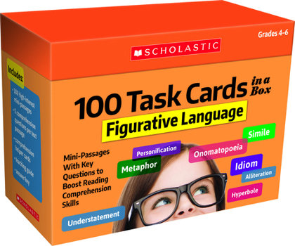 Misc. 100 Task Cards in a Box: Figurative Language: Mini-Passages with Key Questions to Boost Reading Comprehension Skills Book