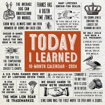 Calendar Today I Learned 2024 12 X 12 Wall Calendar Book