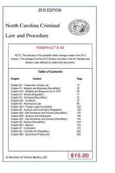 Paperback North Carolina Criminal Law and Procedure-Pamphlet 44 Book