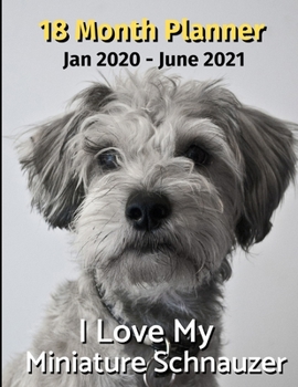 Paperback Jan 2020 - June 2021 18 Month Planner: I Love My Miniature Schnauzer Book