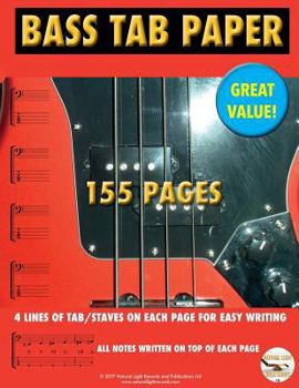 Paperback Bass TAB Paper: Best TAB Easy Write Book