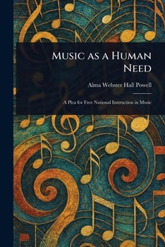 Paperback Music as a Human Need Book
