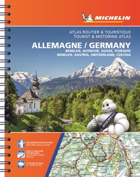 Paperback Michelin Germany, Benelux, Austria, Switzerland, Czechia Tourist & Motoring Atlas (Bi-Lingual): Road Atlas Book