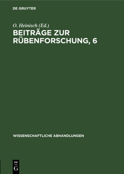 Hardcover Beiträge Zur Rübenforschung, 6 [German] Book