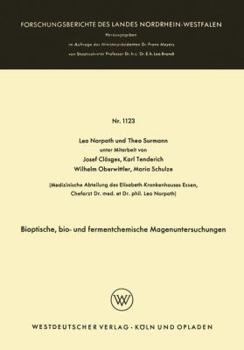Paperback Bioptische, Bio- Und Fermentchemische Magenuntersuchungen [German] Book