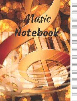 Paperback Music Notebook: Blank Music Sheet Notebook: Music Manuscript Paper, Staff Paper, Music Notebook 13 Staves, 8.5 x 11, A4, 110 pages Book