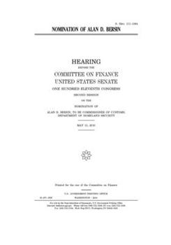 Paperback Nomination of Alan D. Bersin Book