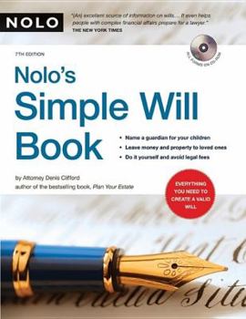 Paperback Nolo's Simple Will Book [With CDROM] Book