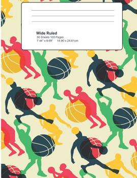 Paperback Basketball Player: Hoops Ballers Wide Ruled Composition Note Book