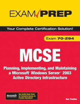Paperback MCSE 70-294 Exam Prep: Planning, Implementing, And Maintaining a Microsoft Windows Server 2003 Active Directory Infrastructure Book