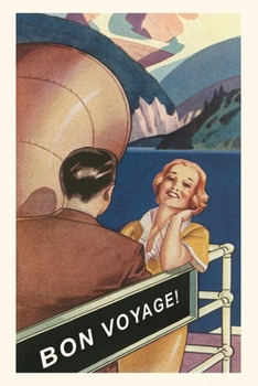 Paperback Vintage Journal Couple on Cruise Deck Travel Poster Book