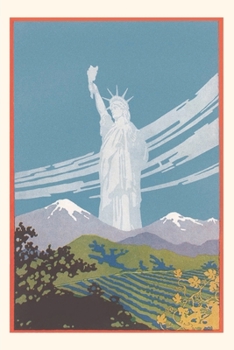 Paperback Vintage Journal Statue of Liberty in Mountains Book