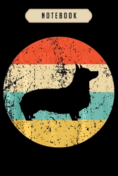 Notebook: Pembroke welsh corgi  vintage retro corgi dog Notebook|6x9(100 pages)Blank Lined Paperback Journal For Student, corgi pups, corgi butt gift, ... girls, boys, men, corgi birthday gift,