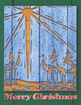 Merry Christmas: Three Kings Wood Cut Look Notebook - Wide Ruled - Legal Ruled Paper, Lined Journal, Large Size to Meet Your Needs