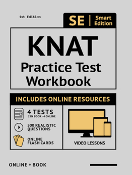 Paperback Knat Practice Test Workbook: Study Manual with 100 Video Lessons, 4 Full Length Practice Tests Book + Online, 500 Realistic Questions, Plus Online Book