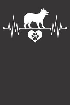 Paperback Notebook: Border Collie Heartbeat ECG Heartline Book