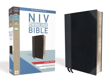 Imitation Leather NIV, Thinline Bible, Large Print, Imitation Leather, Black/Gray, Red Letter Edition [Large Print] Book