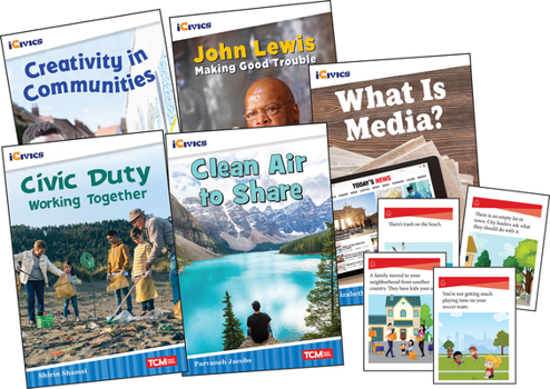 Paperback Icivics Grade 3: Community & Social Awareness 5-Book Set + Game Cards Book