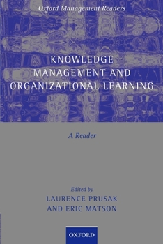 Paperback Knowledge Management and Organizational Learning: A Reader Book