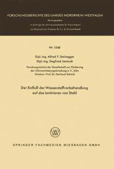 Paperback Der Einfluß Der Wasserstoffvorbehandlung Auf Das Ionitrieren Von Stahl [German] Book
