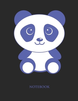 Paperback Cute Panda Notebook: Hand Writing Notebook - Large (8.5 x 11 inches) - 110 Numbered Pages - Blue Softcover Book