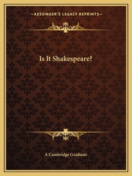 Paperback Is It Shakespeare? Book
